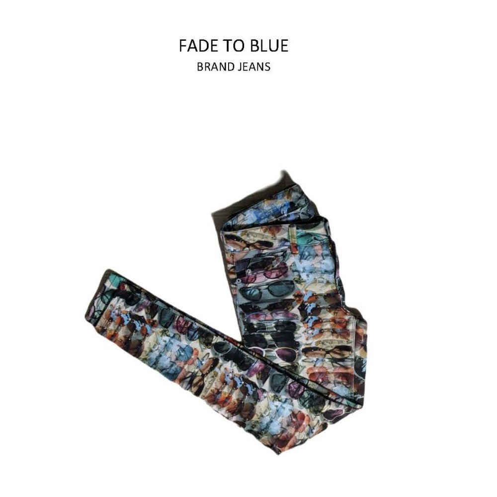 Fade to Blue Sunglass pattern Super Skinny Jeans Size 27